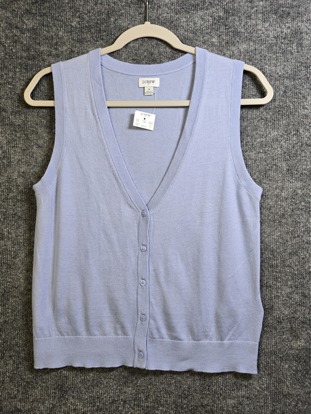 J Crew Cardigan Womens S Light Blue Sleeveless Cotton Tennis Preppy New